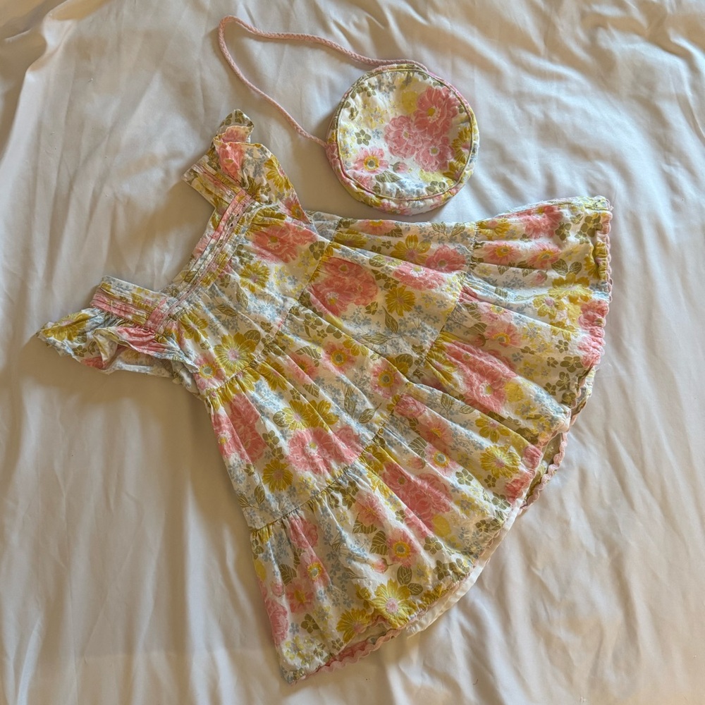 Cynthia Rowley Toddler Girls Dress 3T Floral & Purse Set | Party, Fall Dress